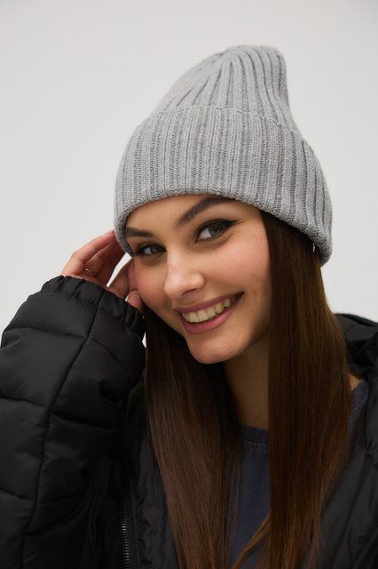 Шапка кашемірова безшовна сіра, one size 42630 фото