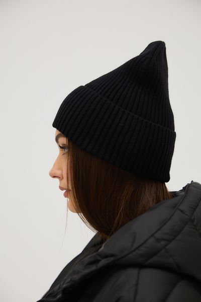 Шапка кашемірова безшовна чорна, one size 42610 фото